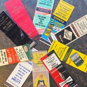Vintage Matchbook Cover Collection- Lot of Ten Advertisement Memorabilia